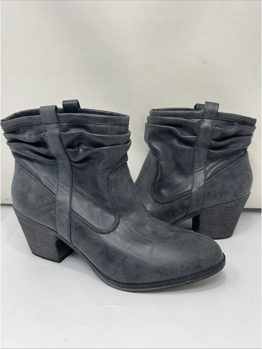 K9 By Rocket Dog Boots Womens 11M Pull On Ankle Bootie Blue Faux Leather Heels